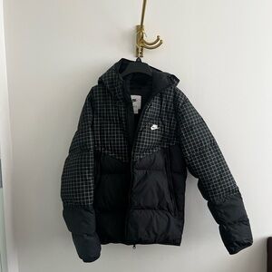 Nike Black Jacket with White Grid Design